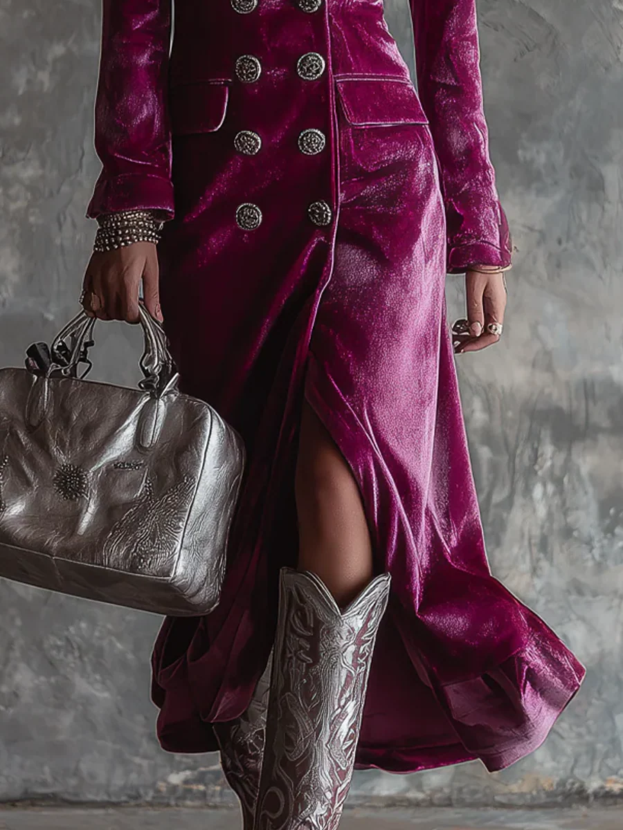 Vera | Rochie maxi din velur